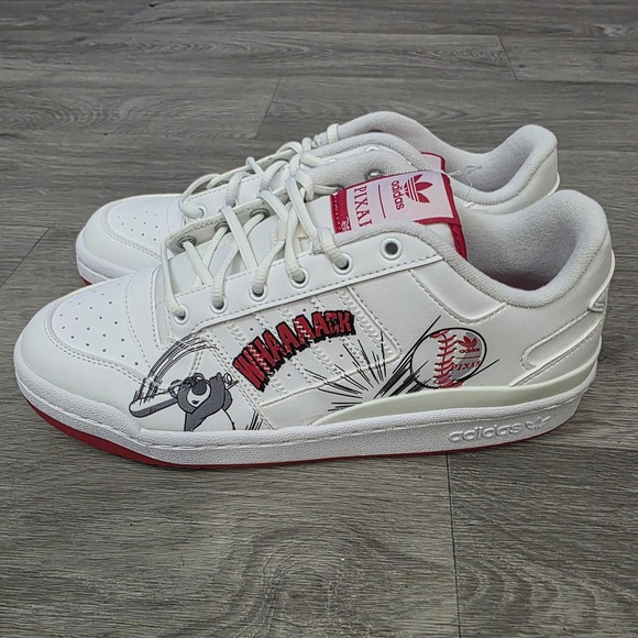 NEW Adidas Pixar x Originals Forum Low Men Shoes,‎ White/Scarlet, GX0991, Sz 8.5 - Picture 1 of 8